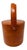 Vintage Georges Briard Ice Bucket | Burnt Orange Cinnamon Faux Leather Vinyl Signed MCM Bar Decor | Wooden Knob Lid For Sale In Tampa - Image 6 of 14