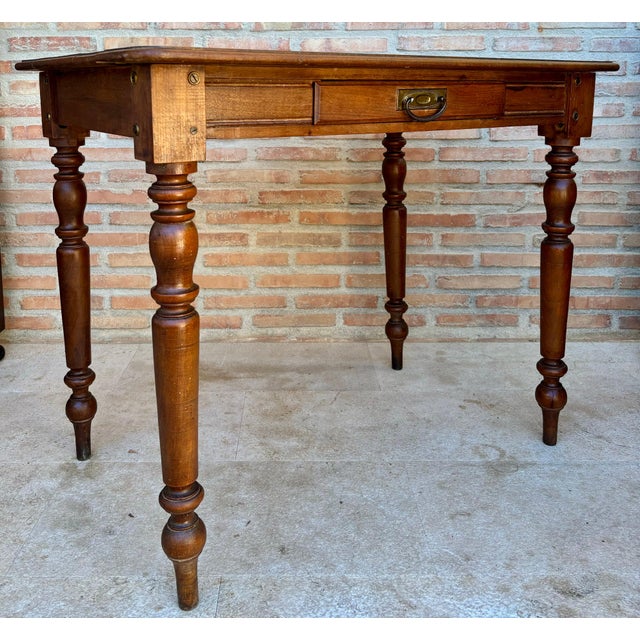 French Country Pine Worktable in Oak, 1920s For Sale - Image 17 of 18