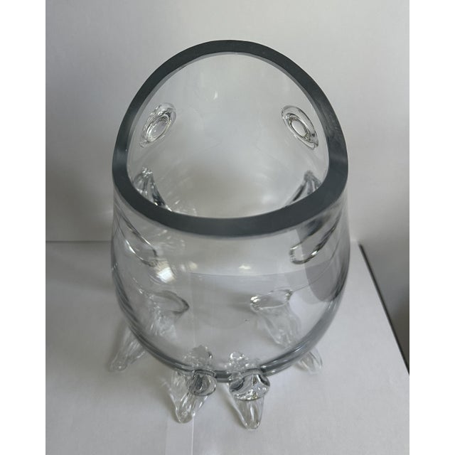 Glass Mid 20th Century Blenko Style Frog Prince Glass Vase For Sale - Image 7 of 8