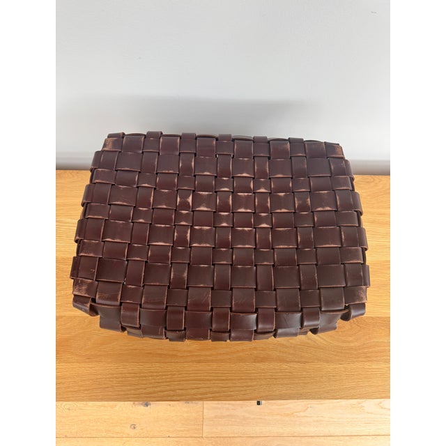 Contemporary Arte & Cuoio “Intrecci” Woven Leather Storage Basket For Sale - Image 10 of 10