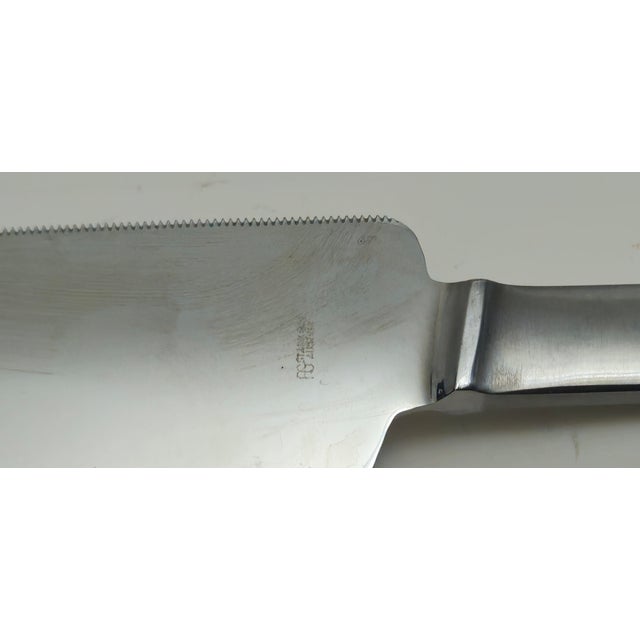 Metal 1960s a S Arthur Salm Austria Carving Knife, Serving Fork and Spoon Set, in Brushed Satin Stainless Steel For Sale - Image 7 of 11