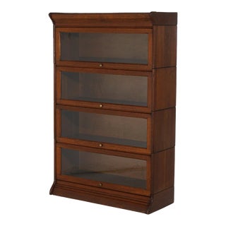 Antique Arts & Crafts Four-Stack Oak Barrister Bookcase C1920 For Sale