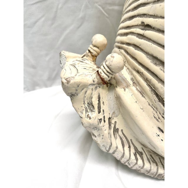 1960s Vintage Italian Snail Garden Stool – Terracotta Garden Seat – Whimsical Outdoor Side Table For Sale - Image 5 of 14