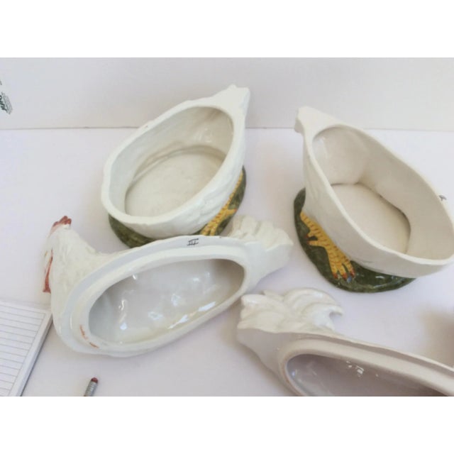 Ceramic Vintage Chickens Boxes - A Pair For Sale - Image 7 of 11
