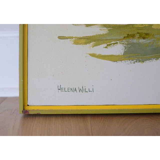 1960s Vintage 1960s Helena Willi Impressionist Trees Forest Painting For Sale - Image 5 of 13