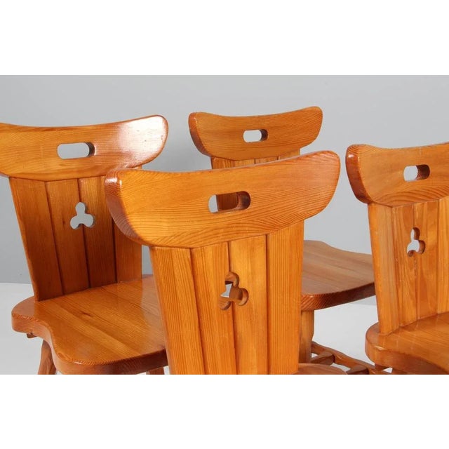 Swedish Cabin Chairs in Pine, 1970s, Set of 4 For Sale - Image 3 of 7