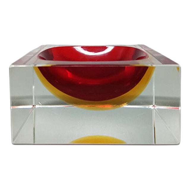 Mid-Century Modern Sommerso Murano Glass Bowl or Catch-All by Flavio Poli for Seguso, 1960s For Sale