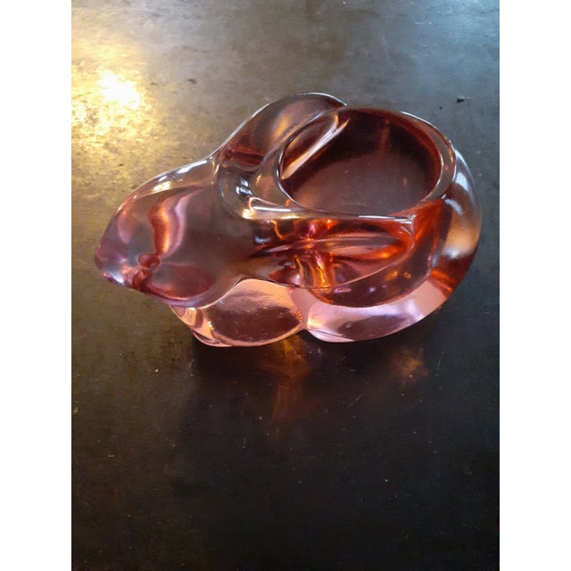1980s Pink Art Glass Bunny Tealite Holde For Sale In Dallas - Image 6 of 7