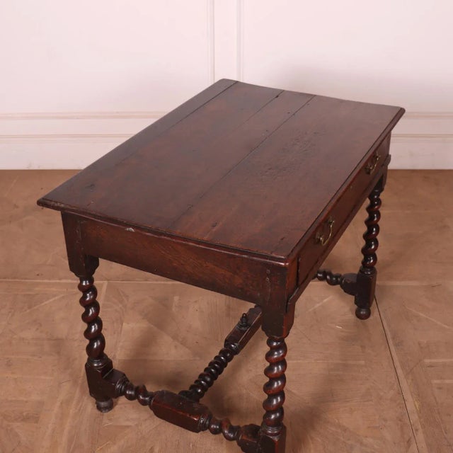 Brown English Oak Lamp Table For Sale - Image 8 of 9
