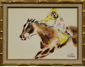 "Down the Stretch" Watercolor Painting