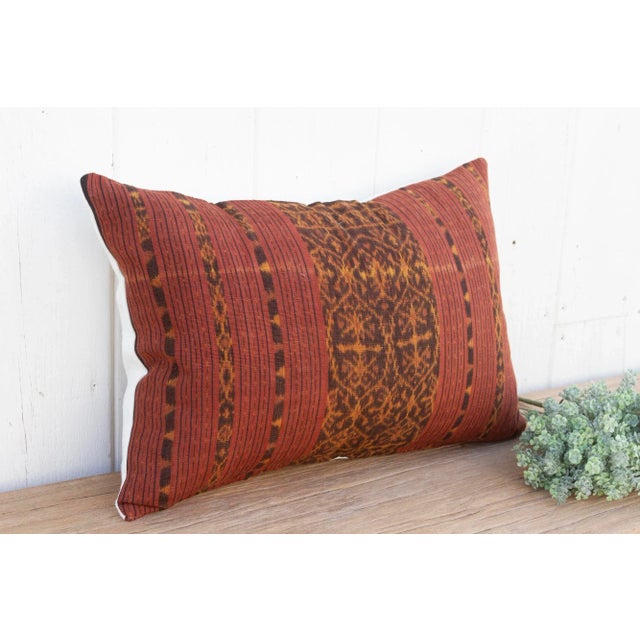 Asian Maimum Antique Sumatran Ikat Pillow For Sale - Image 3 of 8