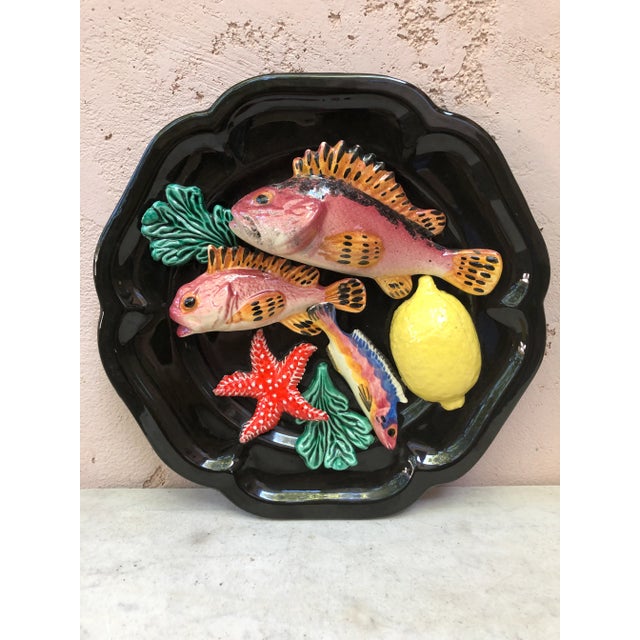 1950s C.1950 Large Majolica Platter Vallauris For Sale - Image 5 of 8