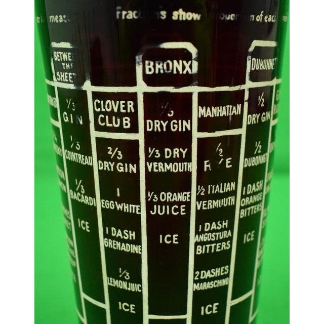 Traditional 1930s Ruby Glass Cocktail Shaker W/ 8 Recipes & Chrome Lid/ Spout For Sale - Image 3 of 8