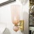 Modernist Hand-Blown Fluted Murano Glass Sconces W/ Orbital Drop in Frosted Rose For Sale - Image 12 of 12
