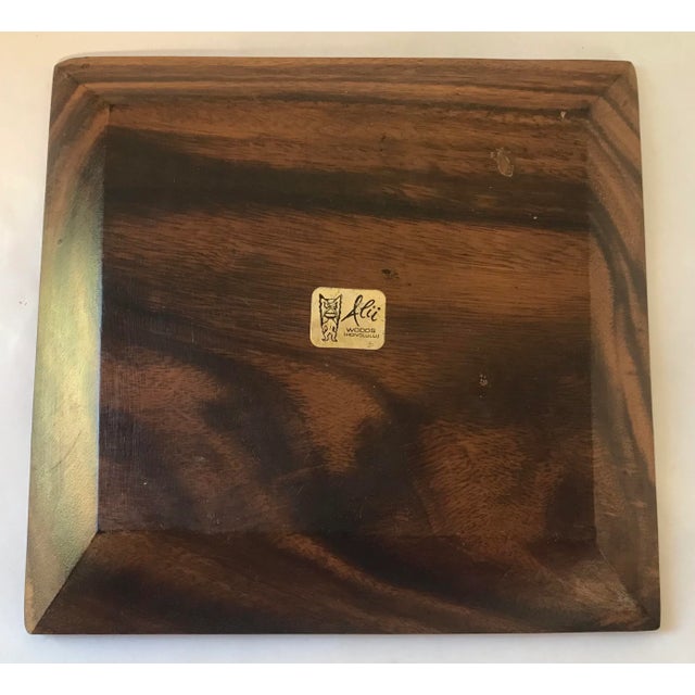 Mid 20th Century Vintage Wooden Tray From Hawaii For Sale - Image 5 of 6