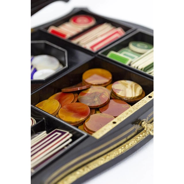 Game Box in Wood and Gilt Brass For Sale - Image 4 of 13