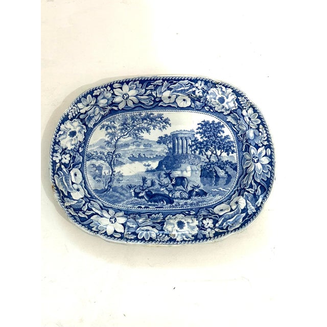 Antique English Staffordshire Blue and White Platters For Sale In New York - Image 6 of 7