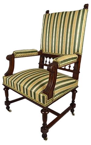 Antique Carved Walnut Armchair