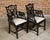 Pair of English Chinese Chippendale Style Black Lacquered Armchairs, circa 1950 For Sale - Image 4 of 12