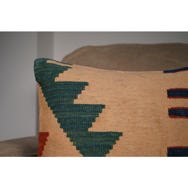 Textile 16x16 Vintage Kilim Pillow Cover – Geometric Southwest Pattern For Sale - Image 7 of 8
