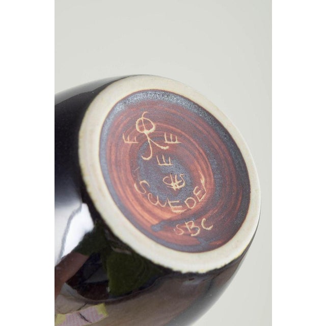 Carl-Harry Stålhane Vase with Slender Neck and Hares Fur Glaze by Carl-Harry Stålhane for Rörstrand For Sale - Image 4 of 5