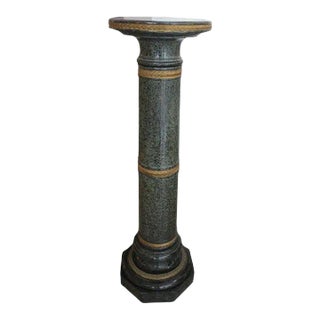 Antique 42" Green Marble Pedestal Italian For Sale