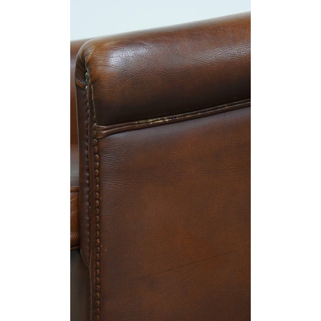 Club Chair in Brown Cowhide Leather For Sale - Image 10 of 12