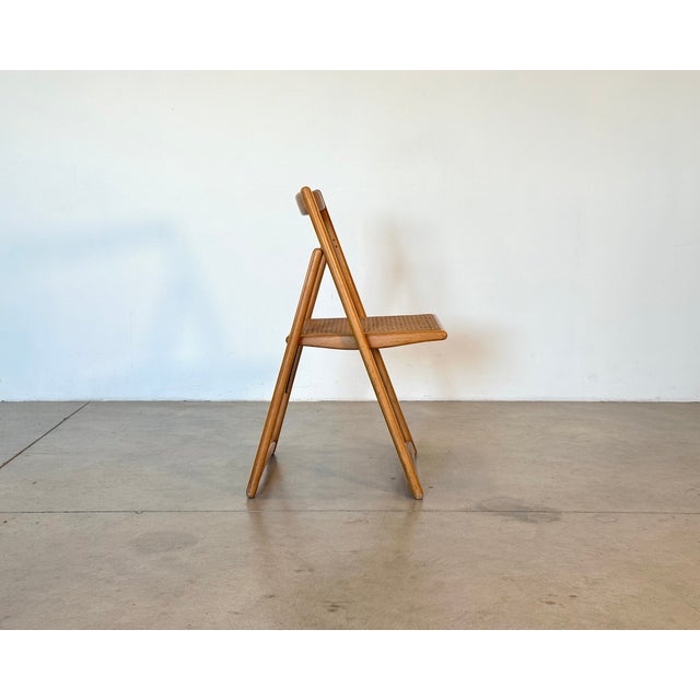 Vintage Folding Chairs in Ash and Vienna Straw, 1970s, Set of 4 For Sale - Image 16 of 18