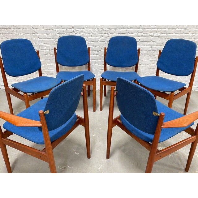 Rare Mid Century Modern Danish Teak Model 203 Dining Chairs by Arne Vodder for France & Daverkosen, Set of Six For Sale - Image 11 of 15