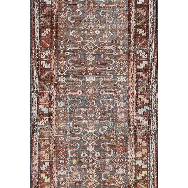 Antique Northwest Persian Runner With Geometric Tribal Design For Sale - Image 9 of 11