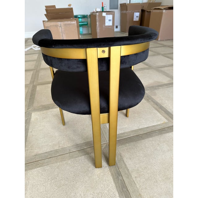 Contemporary Black and Gold Upholstered Dining Chair Chairish