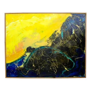 Expressionist Abstract Painting, Solar Sun Flares - Mixed Media