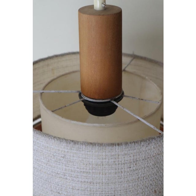 1960s Mid-Century Modern Teak, Chipboard and Wool Pendant Lamp, 1960s For Sale - Image 5 of 10