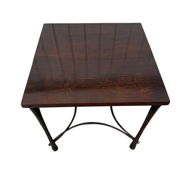 Metal Vintage Giacometti Style Square Side Tables - Set of 2 For Sale - Image 7 of 11
