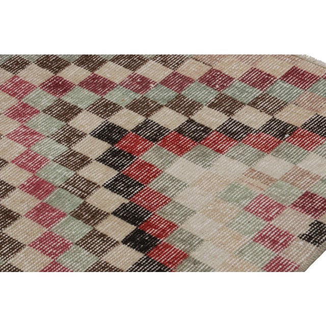 Vintage Zeki Müren Runner Rug in Polychrome Geometric Pattern, From Rug & Kilim For Sale In New York - Image 6 of 7