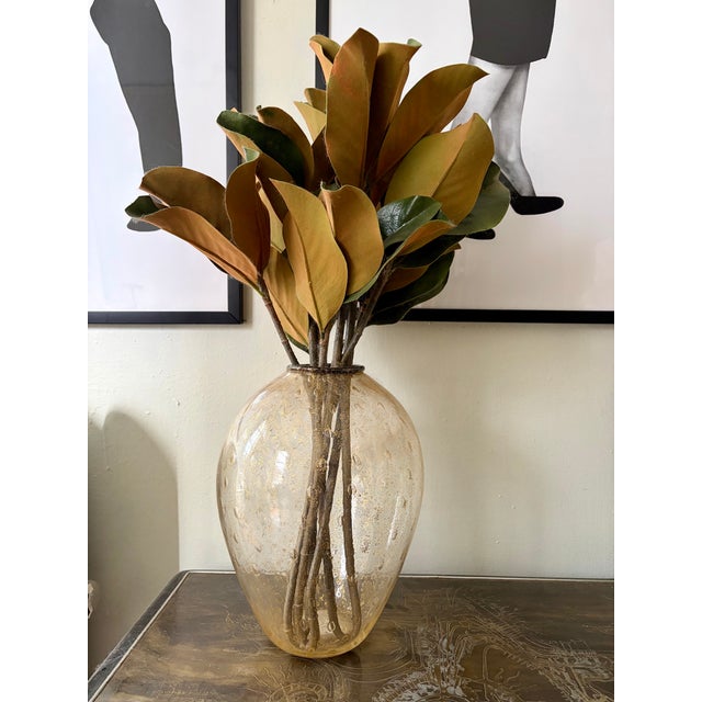Murano Large Vintage Vase With Gold Flecks For Sale - Image 4 of 4