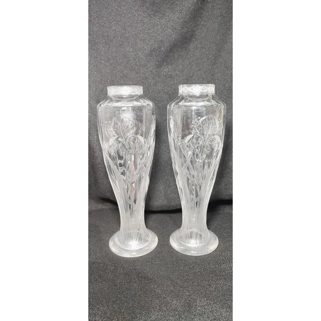 Art Nouveau Cut Glass Vases, Spain, 1930s, Set of 2 For Sale - Image 9 of 9