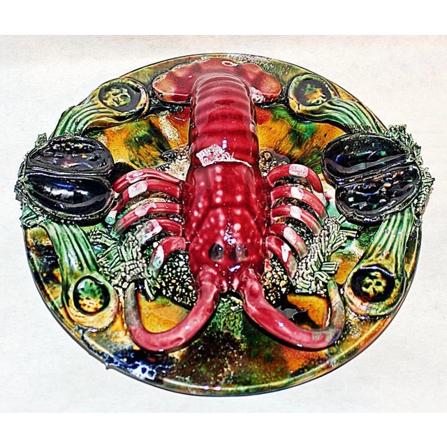 Ceramic Majolica Lobster Plate Chairish