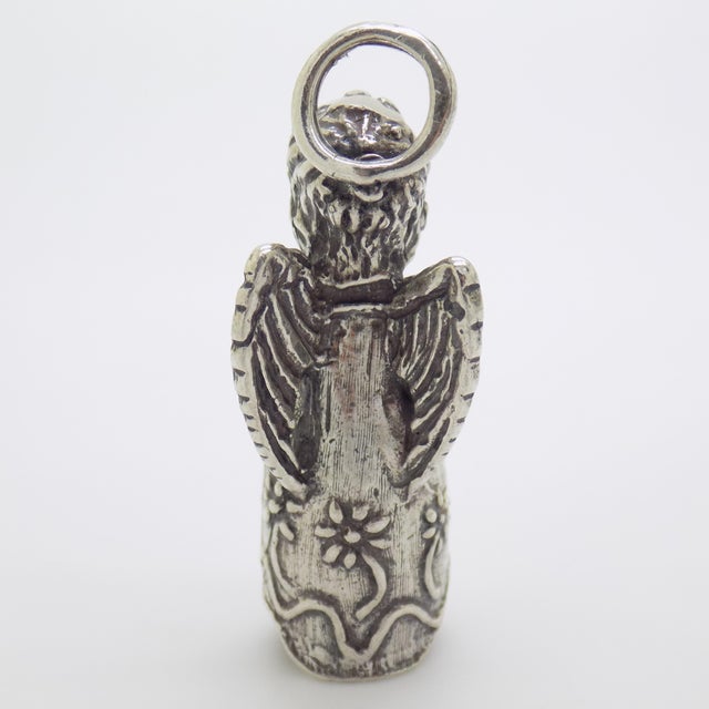 1970s Vintage Italian Handmade Genuine Silver Christmas Decoration Angel Figurine For Sale - Image 5 of 8