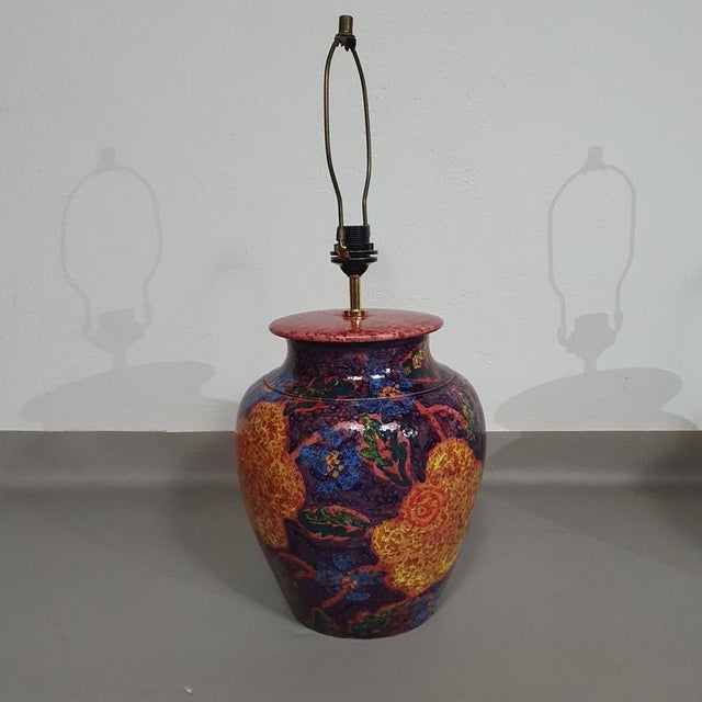 French Hand-Turned Glazed Ceramic Vase Table Lamps, Set of 2 For Sale - Image 11 of 16