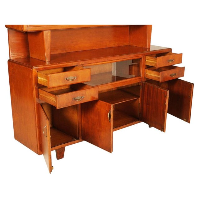 1940s Italian Art Deco Rationalist Sideboard with Display Cabinet by Meroni & Fossati, 1940s For Sale - Image 5 of 10