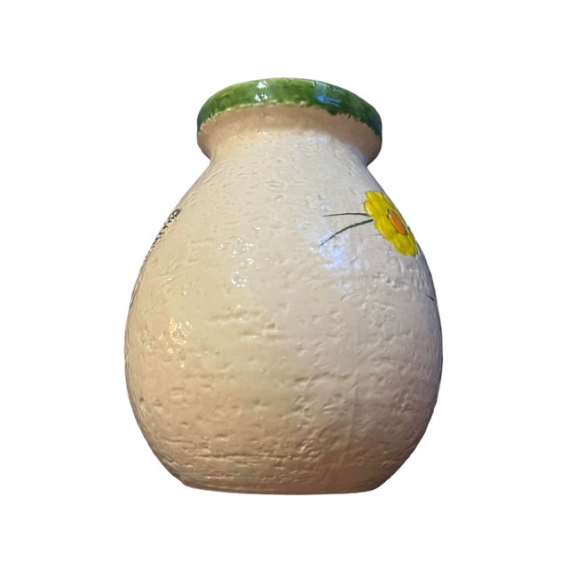 1960s Large Aldo Londi for Bitossi Textured Vase With Floral Motif For Sale In Los Angeles - Image 6 of 7