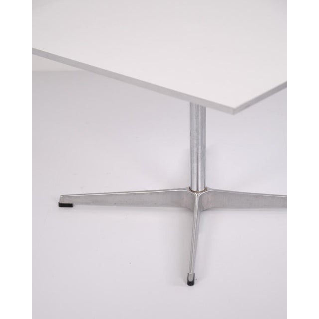 Coffee Table by Arne Jacobsen and Piet Hein with White Laminate Top and Steel Edge For Sale - Image 6 of 8