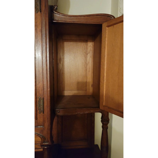 Wood 1890s Rare Art Nouveau Eugene Gaillard Maison Bing Oak Hutch Sideboard Signed For Sale - Image 7 of 18