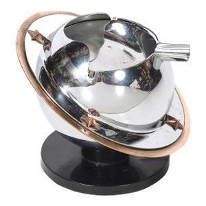 Art Deco Revere Saturn Ashtray in Chrome, Brass & Bakelite