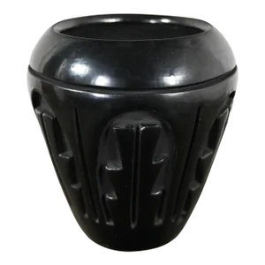 Vintage Native American Black Santa Clara Pueblo Pot by Frances Chavarria