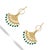 Metal Bohemian Style Jade Sunburst Dangle Earrings, A Pair For Sale - Image 7 of 8