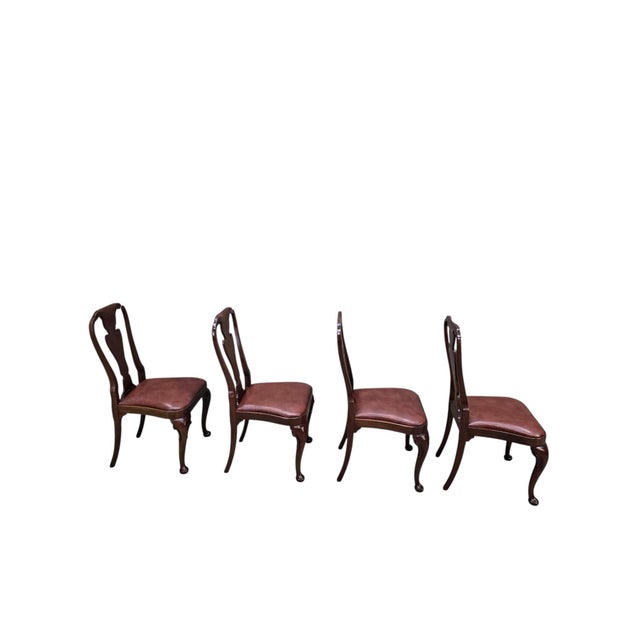 Vintage Queen Anne Style Dining Chairs by Baker Furniture - 4 For Sale - Image 9 of 11