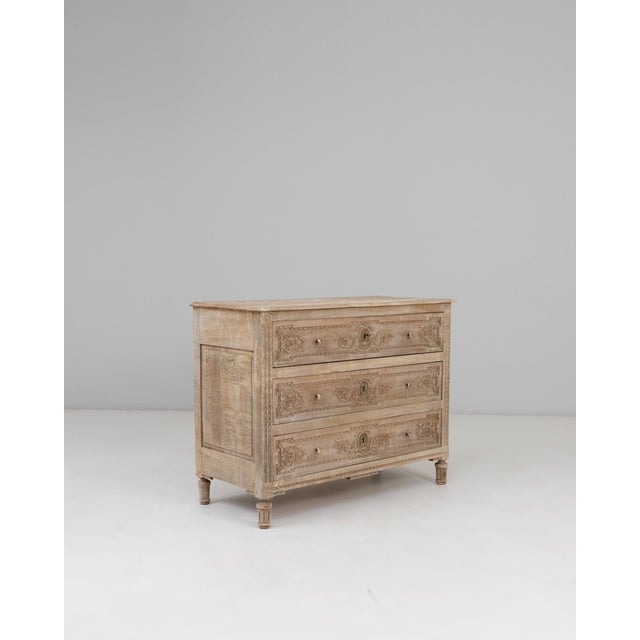 Wood 19th Century French Gustavian Oak Chest of Drawers For Sale - Image 7 of 18