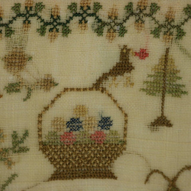 Antique Sampler, 1842, by Ann Minter Aged 8 Years For Sale - Image 10 of 17